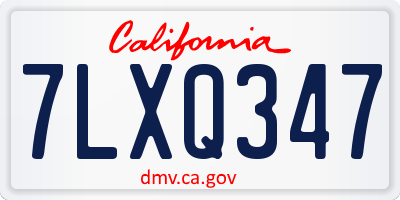 CA license plate 7LXQ347