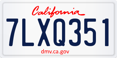 CA license plate 7LXQ351