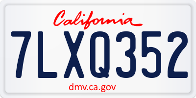 CA license plate 7LXQ352