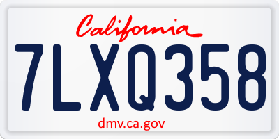 CA license plate 7LXQ358
