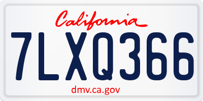 CA license plate 7LXQ366
