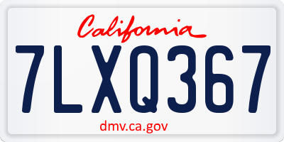 CA license plate 7LXQ367