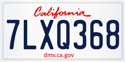 CA license plate 7LXQ368