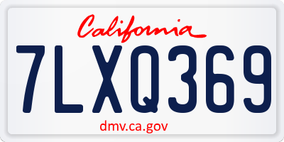 CA license plate 7LXQ369