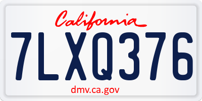 CA license plate 7LXQ376