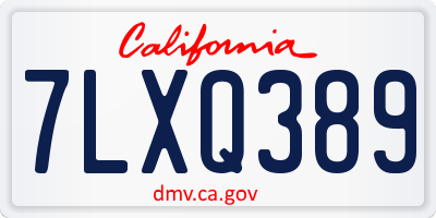 CA license plate 7LXQ389