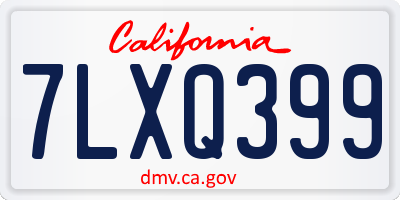 CA license plate 7LXQ399