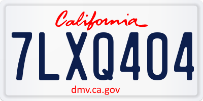 CA license plate 7LXQ404
