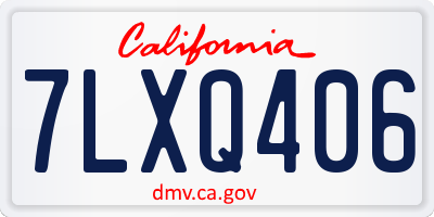 CA license plate 7LXQ406