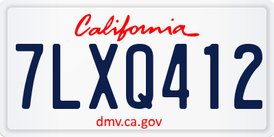 CA license plate 7LXQ412