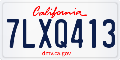 CA license plate 7LXQ413