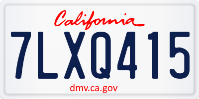 CA license plate 7LXQ415