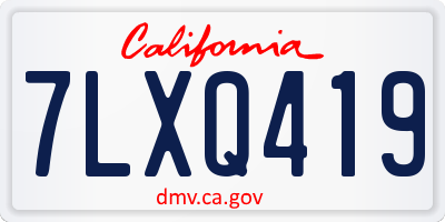 CA license plate 7LXQ419