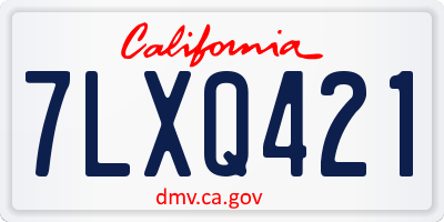 CA license plate 7LXQ421