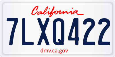 CA license plate 7LXQ422