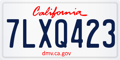 CA license plate 7LXQ423