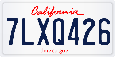CA license plate 7LXQ426