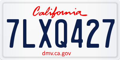 CA license plate 7LXQ427