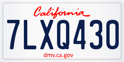 CA license plate 7LXQ430