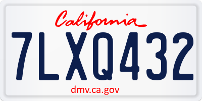 CA license plate 7LXQ432