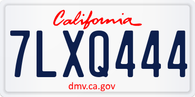 CA license plate 7LXQ444