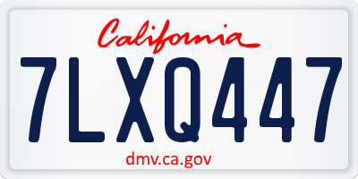 CA license plate 7LXQ447