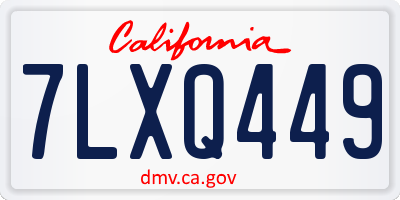 CA license plate 7LXQ449