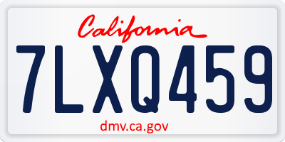 CA license plate 7LXQ459