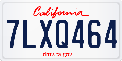 CA license plate 7LXQ464