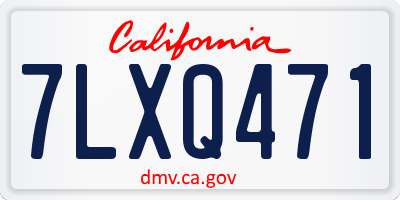 CA license plate 7LXQ471