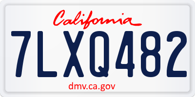 CA license plate 7LXQ482
