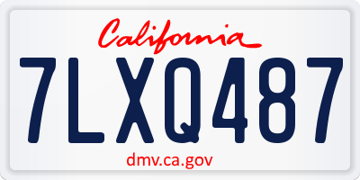 CA license plate 7LXQ487