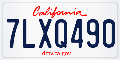 CA license plate 7LXQ490