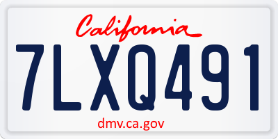 CA license plate 7LXQ491