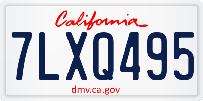 CA license plate 7LXQ495
