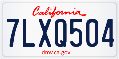 CA license plate 7LXQ504