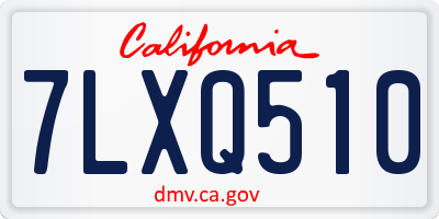 CA license plate 7LXQ510