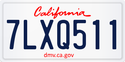 CA license plate 7LXQ511