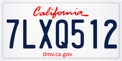 CA license plate 7LXQ512