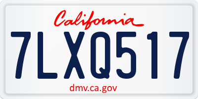 CA license plate 7LXQ517