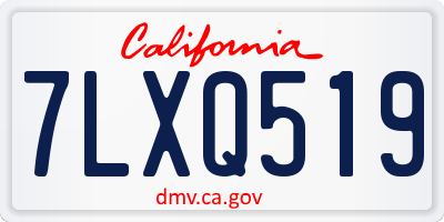 CA license plate 7LXQ519