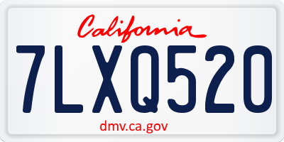 CA license plate 7LXQ520