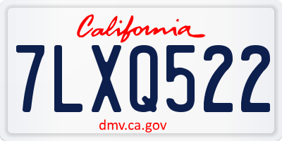 CA license plate 7LXQ522