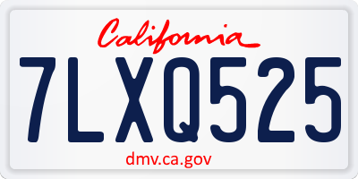 CA license plate 7LXQ525