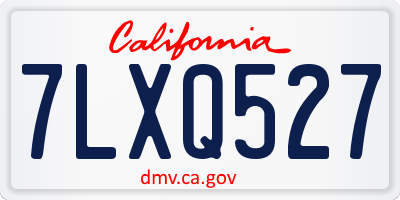 CA license plate 7LXQ527