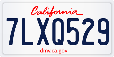 CA license plate 7LXQ529