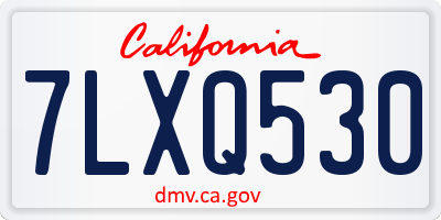 CA license plate 7LXQ530