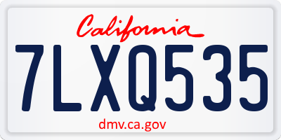 CA license plate 7LXQ535
