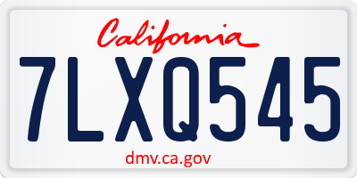CA license plate 7LXQ545