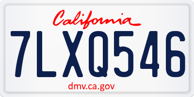 CA license plate 7LXQ546